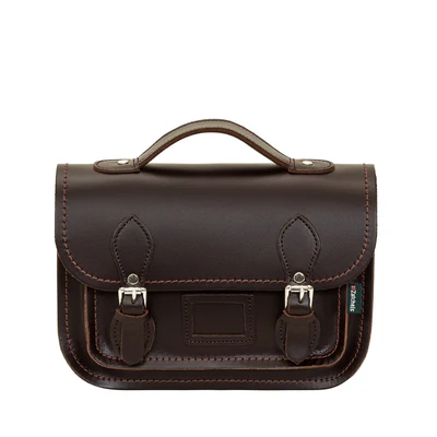 Cooper Allan Leather Midi Satchel - Dark Brown