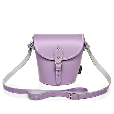 Cooper Allan Handmade Leather Barrel Bag - Pastel Violet