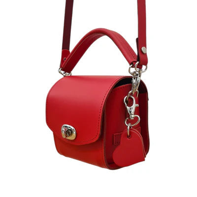 Cooper Allan Bauble Handmade Leather Handbag - Love Hearts - Pillar Box Red