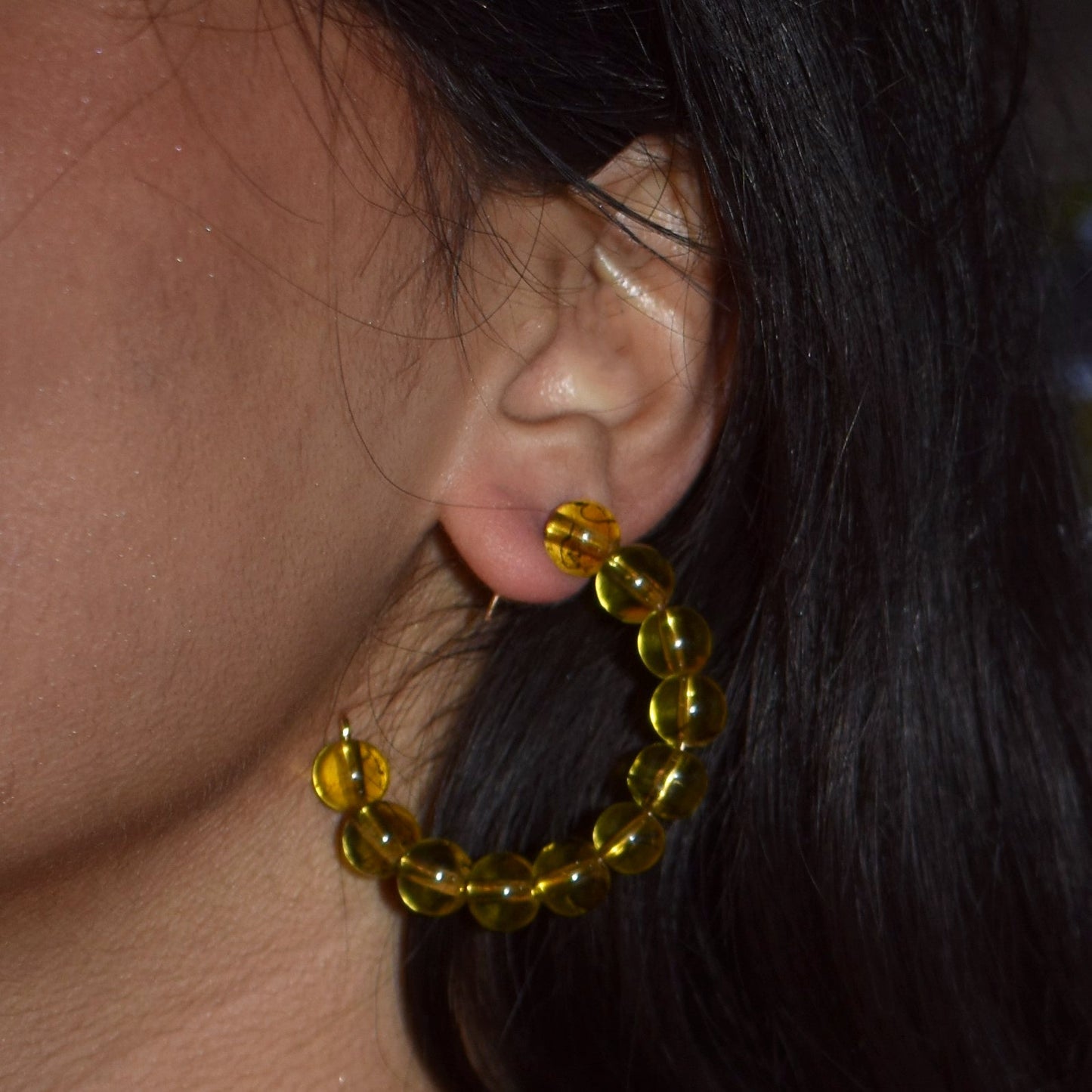 Bold Yellow Earrings, Fun Fashion Accessories, Vibrant Yellow Jewelry, Trendy Hoop Earrings | by lovedbynlanla