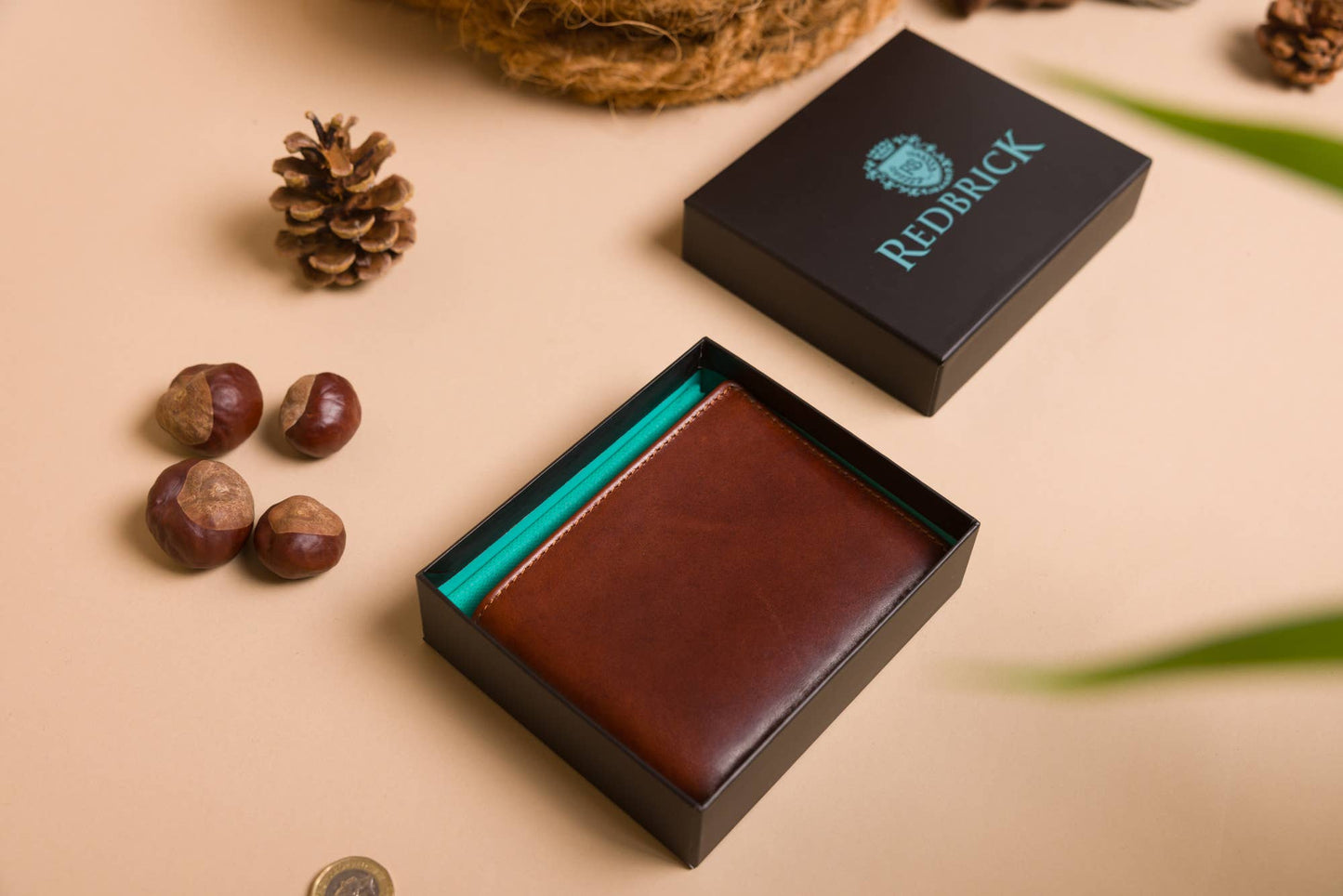 Redbrick Bifold Cognac Leather Wallet