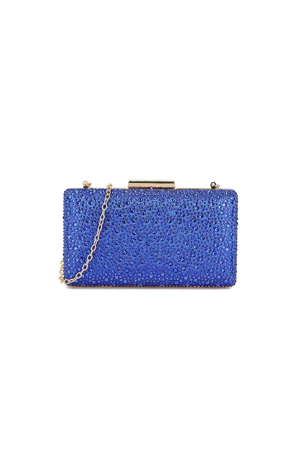 Aftershock London Royal Blue Glitter Evening Clutch Bag