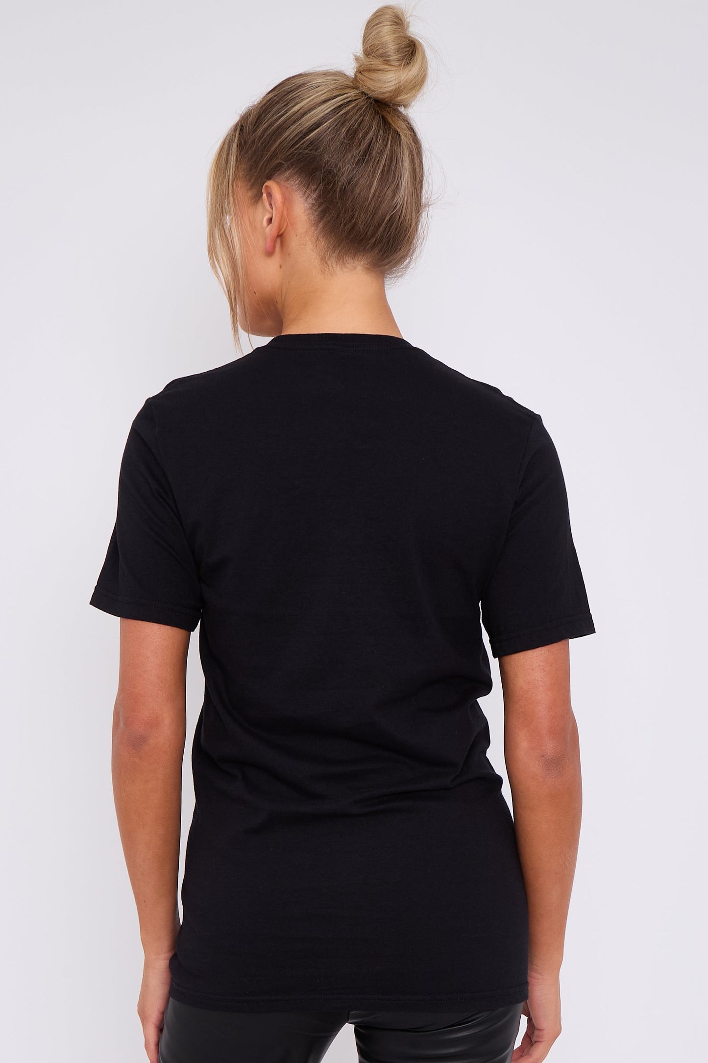 Black C'est La Vie Short Sleeve Round Neck T Shirt-4