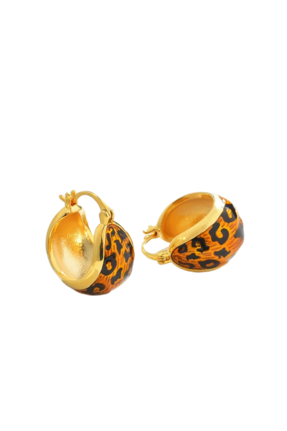 Gold Leopard Hoop Earrings-1