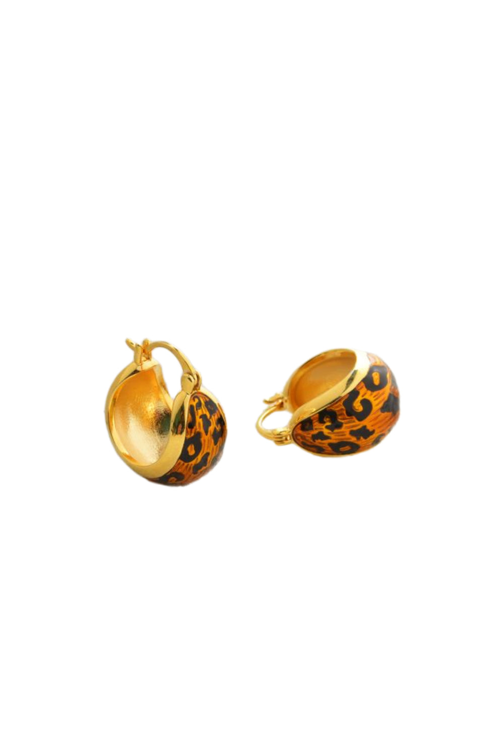 Gold Leopard Hoop Earrings-2