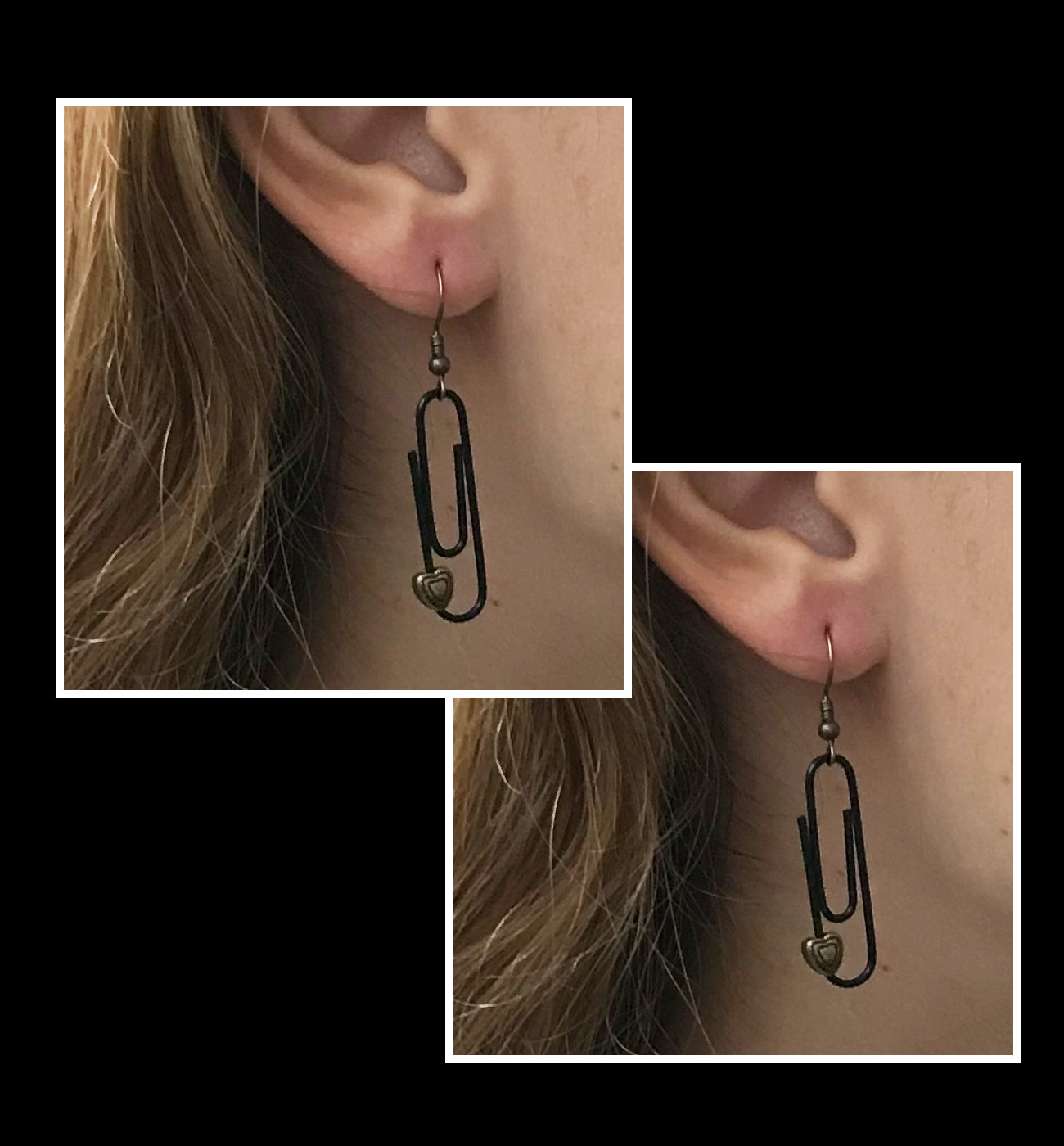 White Personalised Paperclip Earrings | by lovedbynlanla
