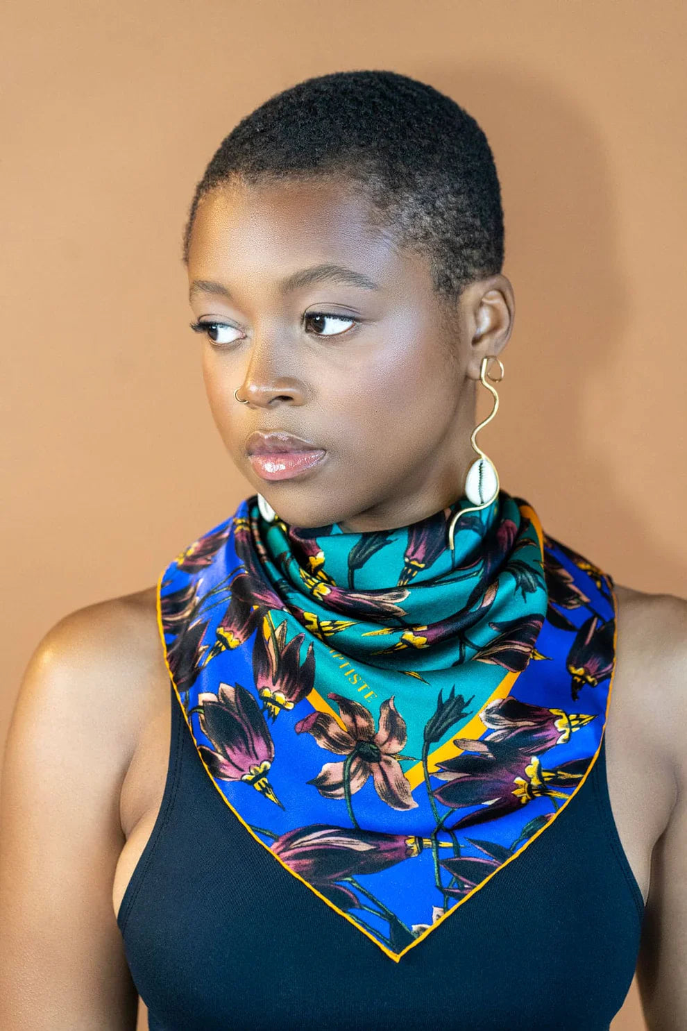 Cowrie Shell Recycled Brass Statement Earrings