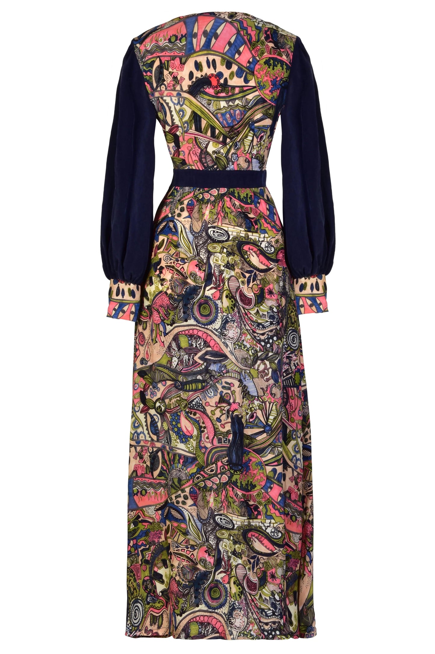 Hand painted Long Sleeve Maxi Dress-2
