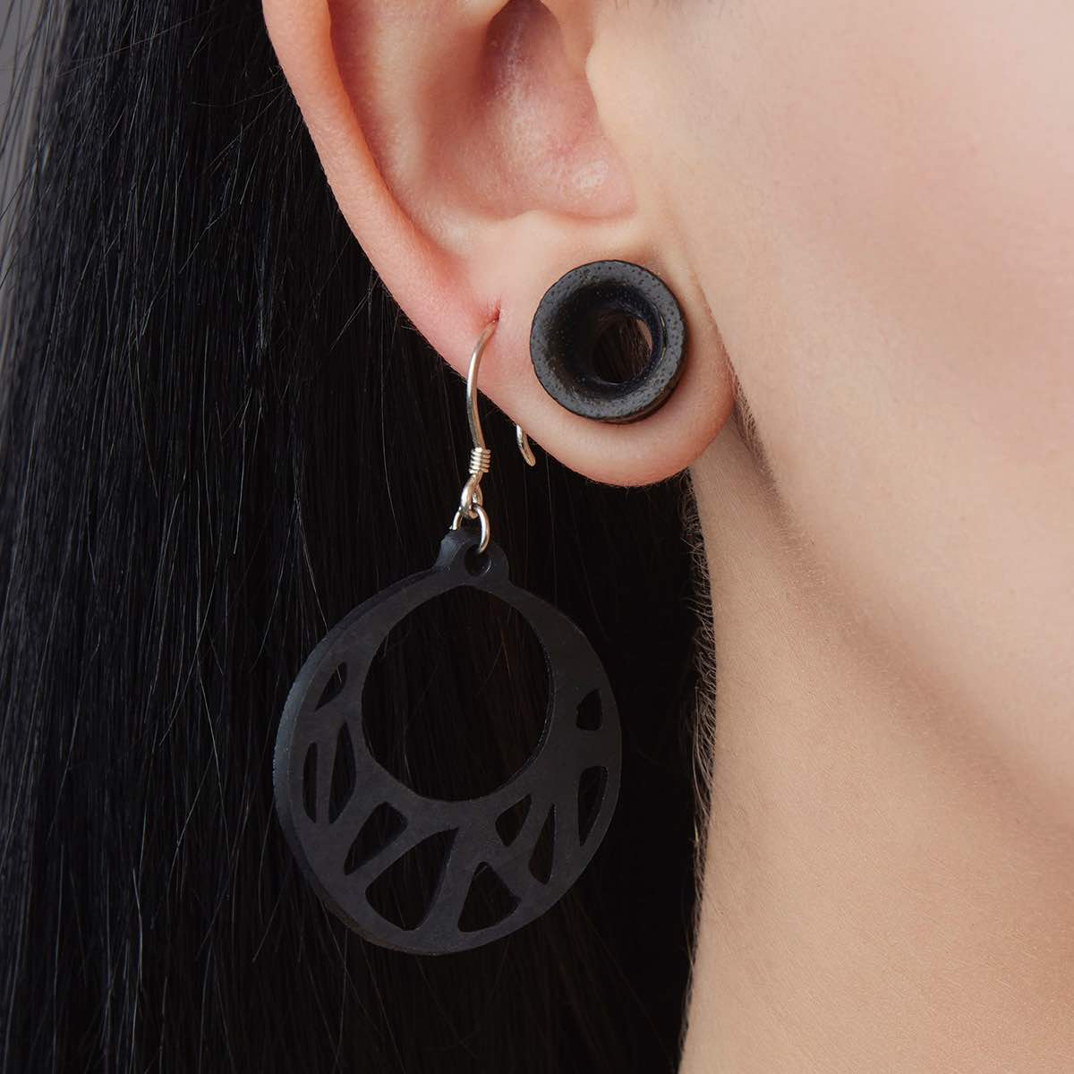 Ella Geometric Recycled Rubber Earrings-1