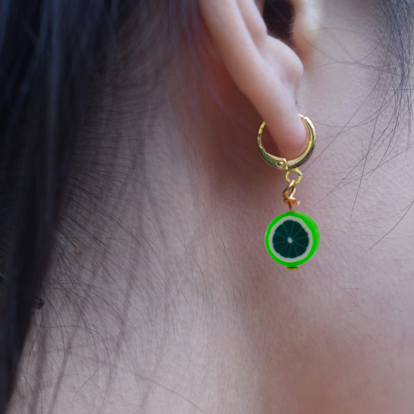 Green Melon fruit huggie earrings | by Ifemi Jewels-2