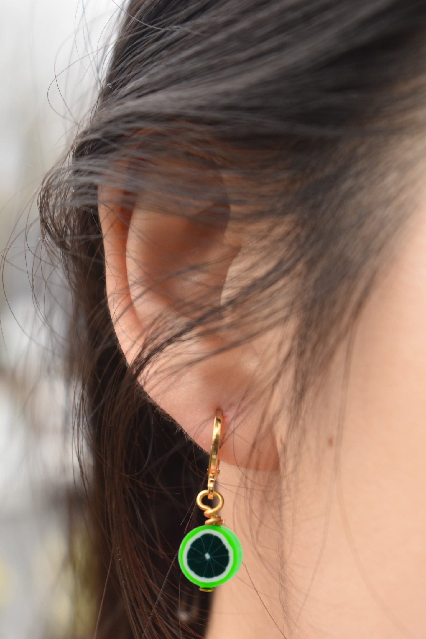 Green Melon fruit huggie earrings | by Ifemi Jewels-4