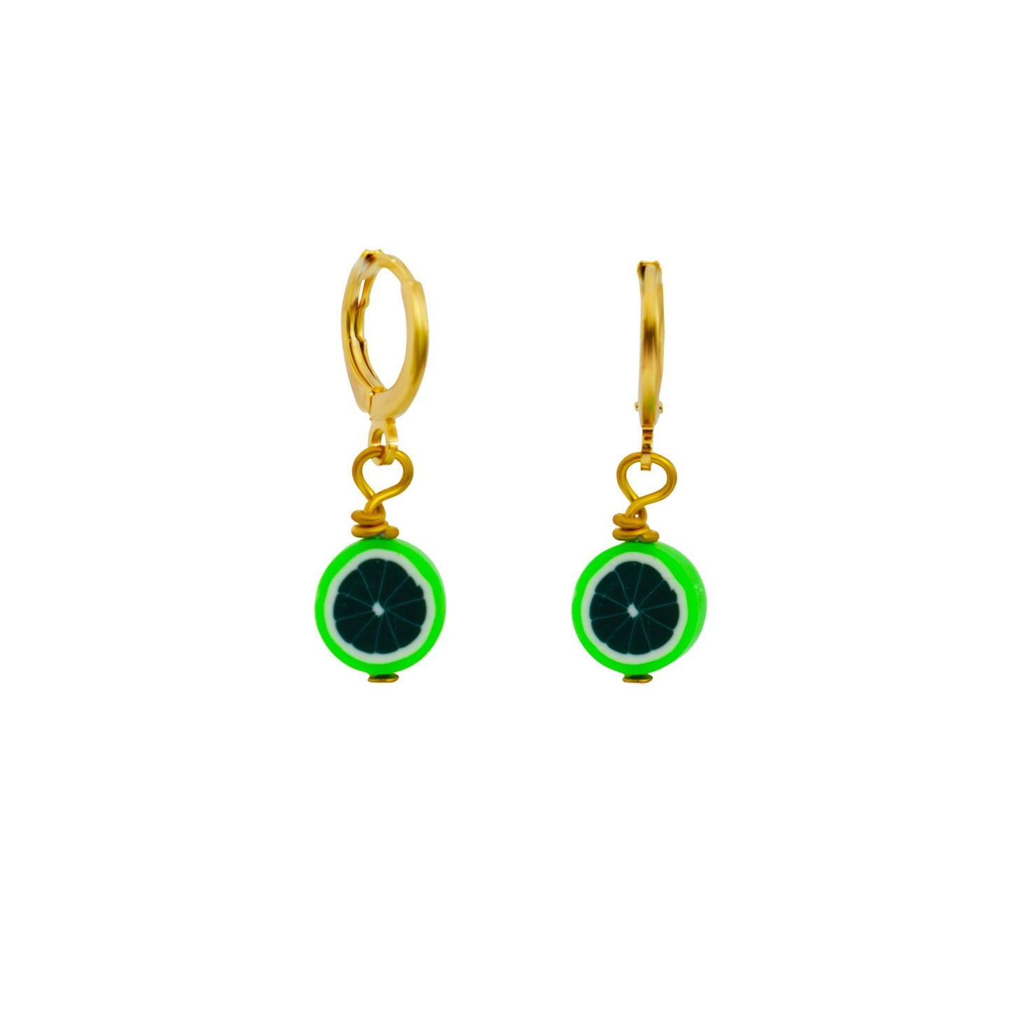 Green Melon fruit huggie earrings | by Ifemi Jewels-1