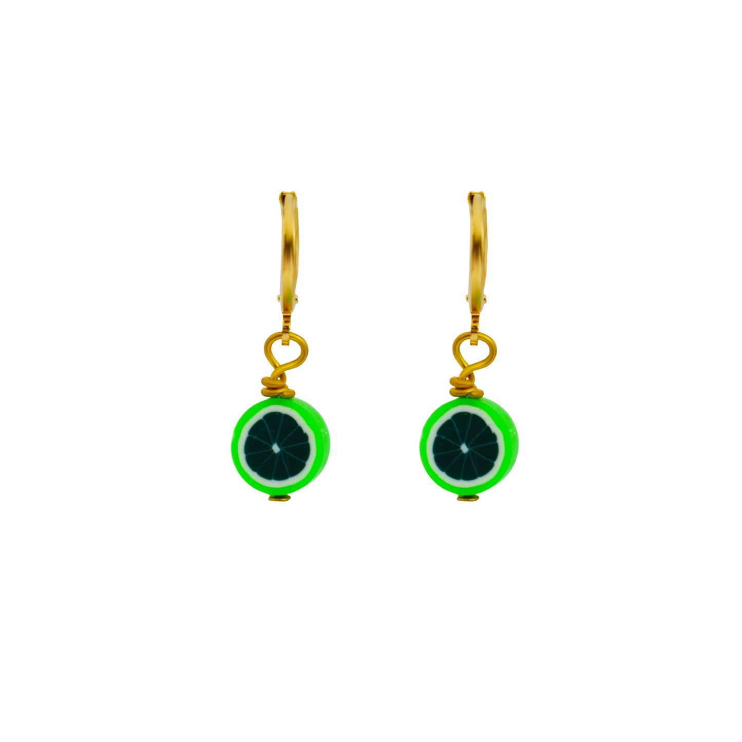 Green Melon fruit huggie earrings | by Ifemi Jewels-3