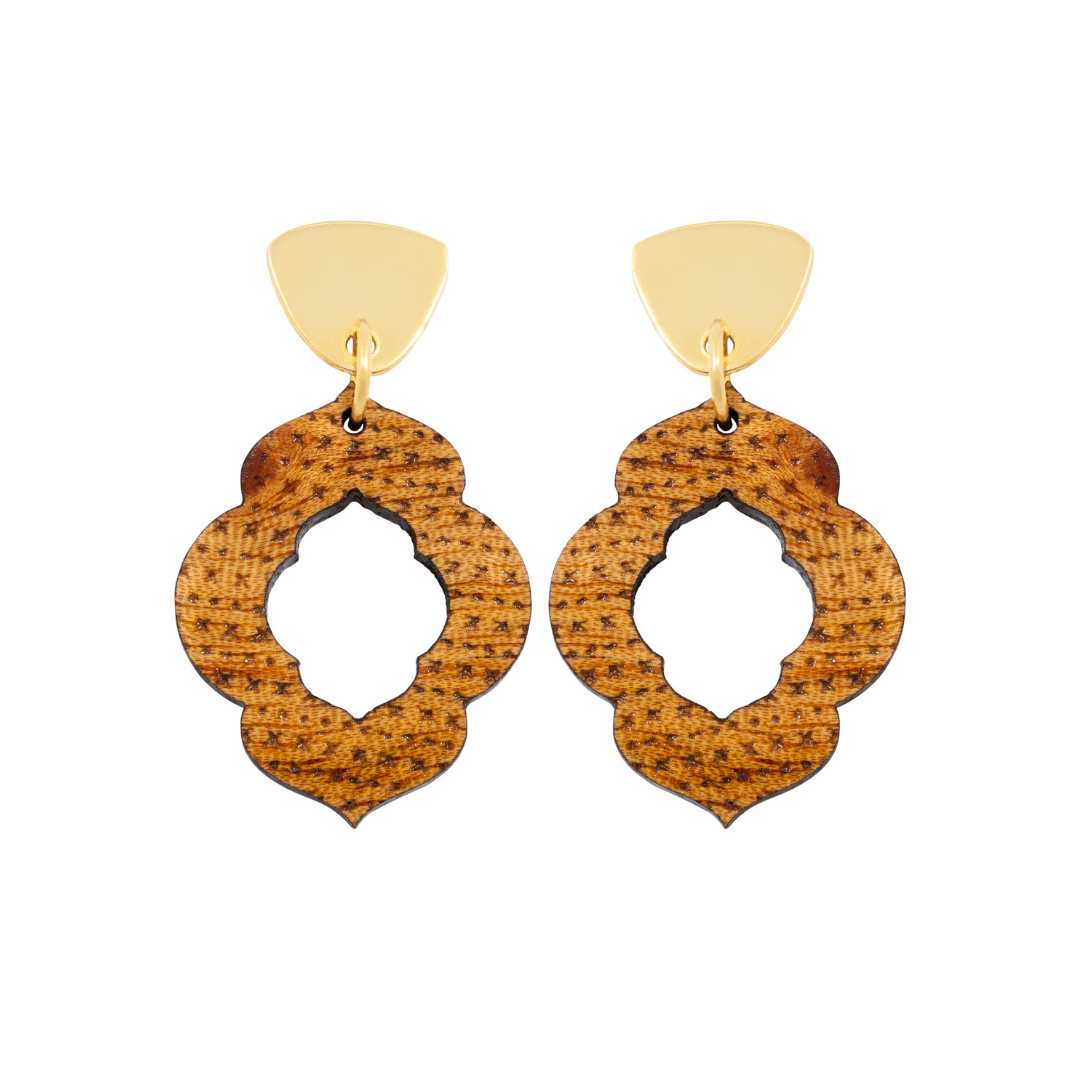 Herangan Recycled Wood Earrings-1