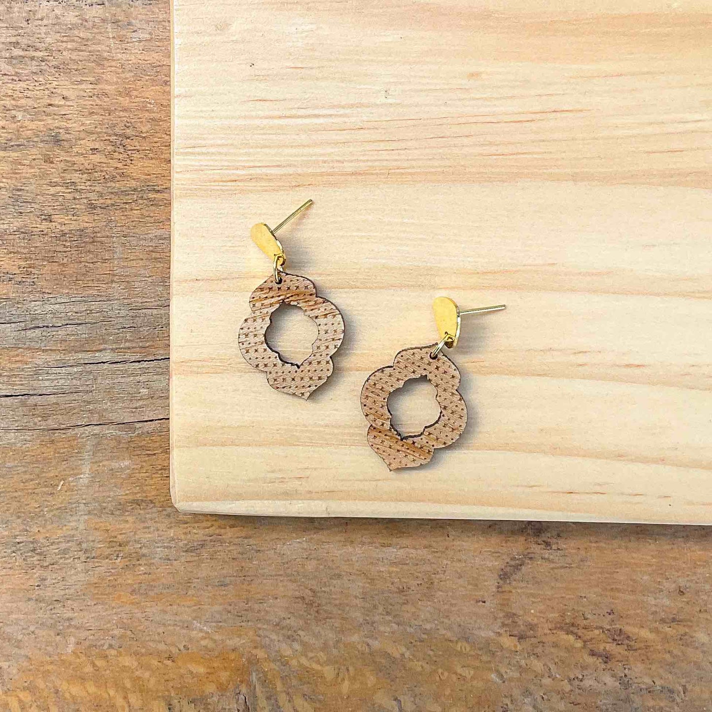 Herangan Recycled Wood Earrings-4