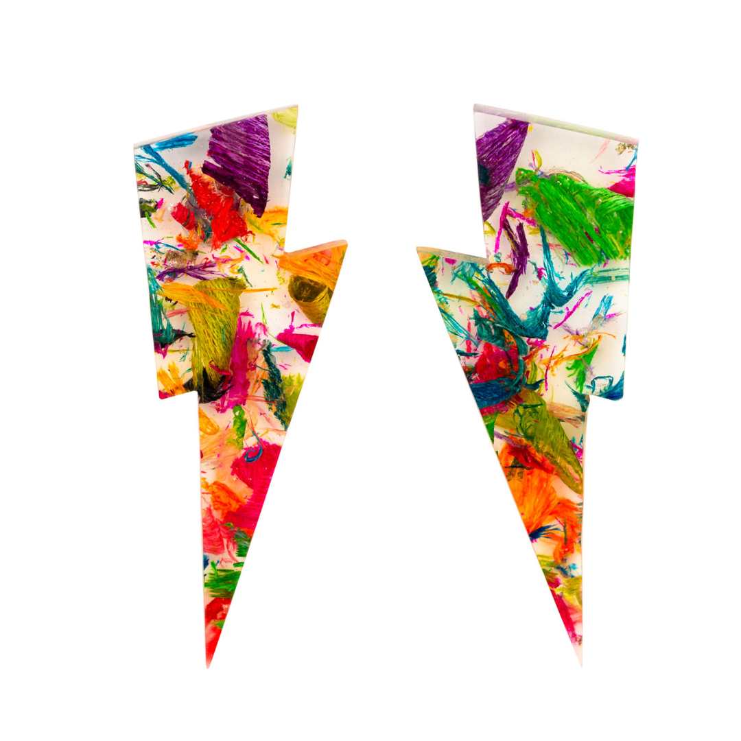 Lightning Bolt Recycled Skateboard & Resin Studs-1