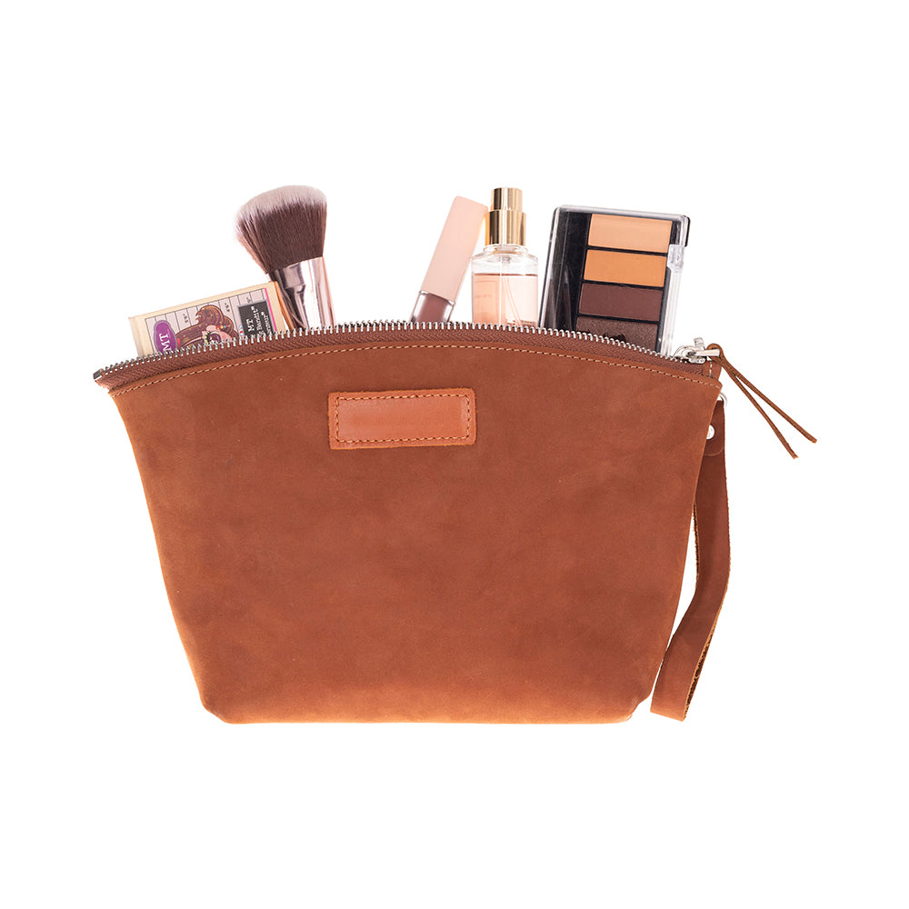 Cooper Allan Avondale Premium Leather Dopp Kit - Travel Makeup Bag for Men & Women