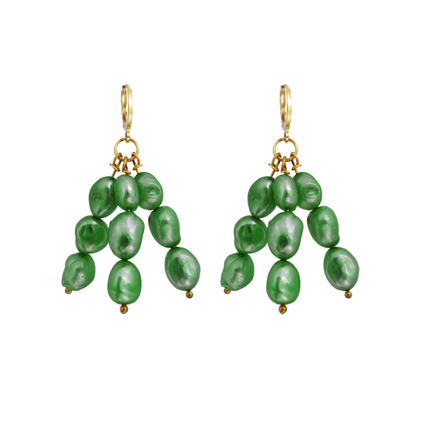 Dark Green freshwater pearl earrings | by Ifemi Jewels