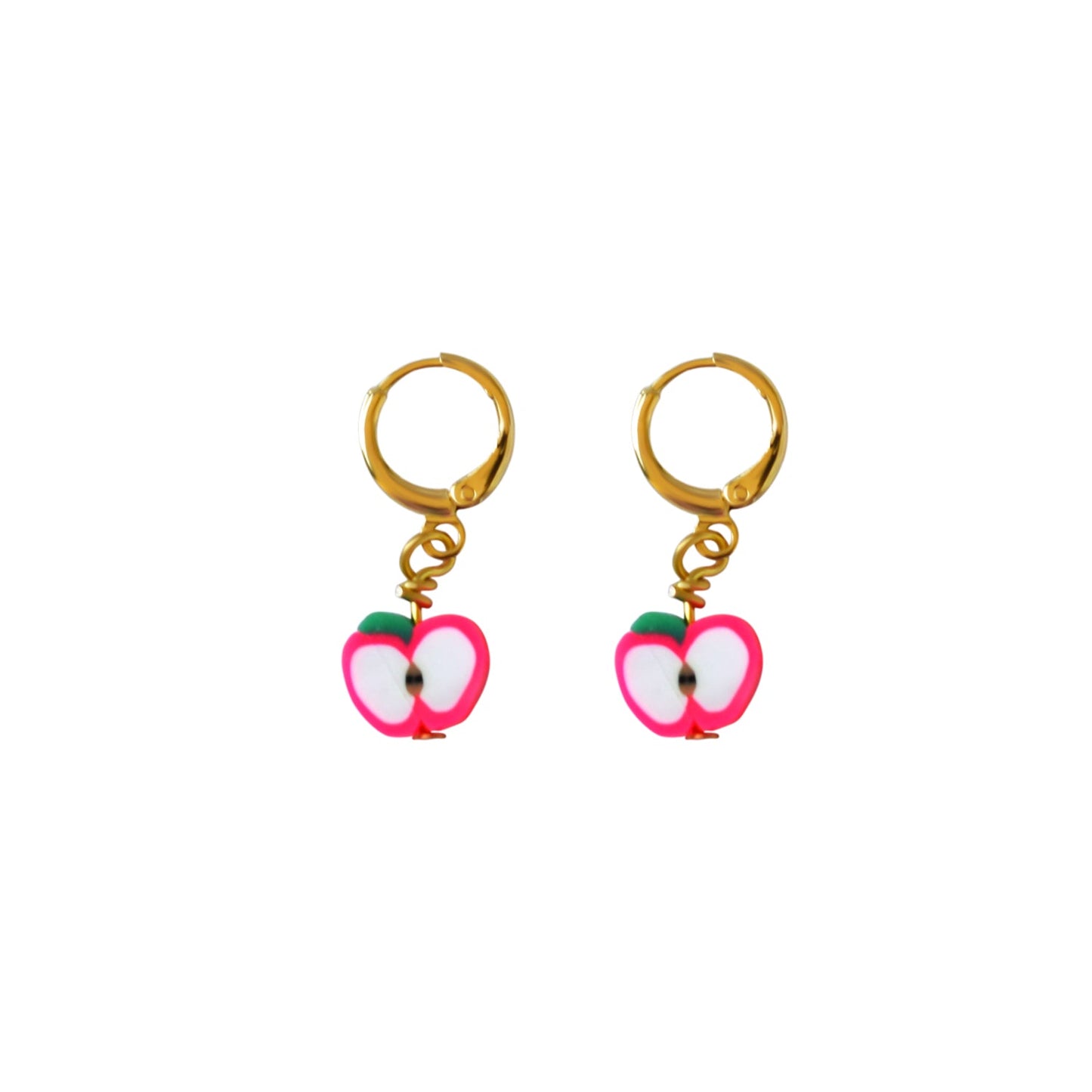 Pink Apples Huggie Earrings | by Ifemi Jewels
