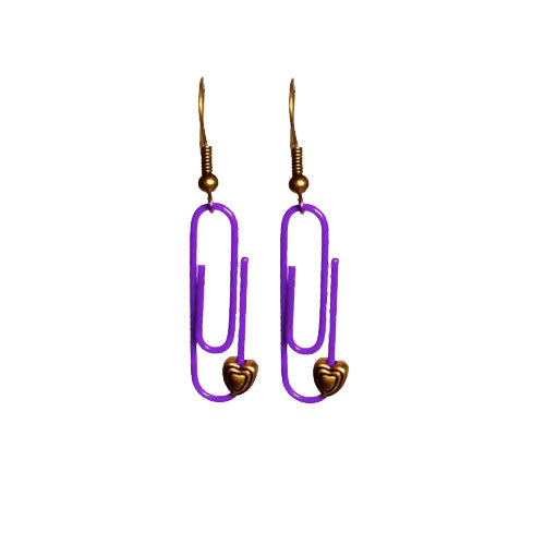 Purple Personalised Paperclip Earrings | by lovedbynlanla