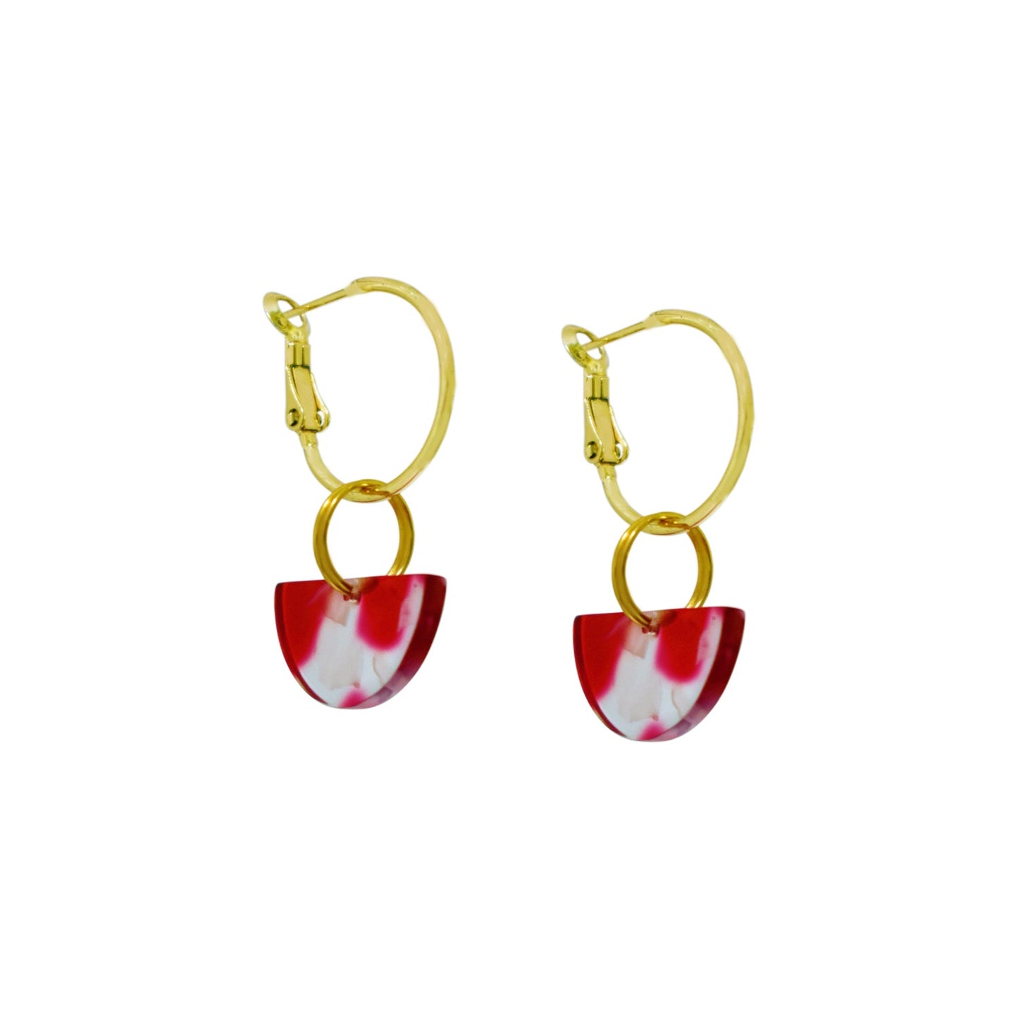 Red Semi Circle Acrylic Hoop earrings | by Ifemi Jewels