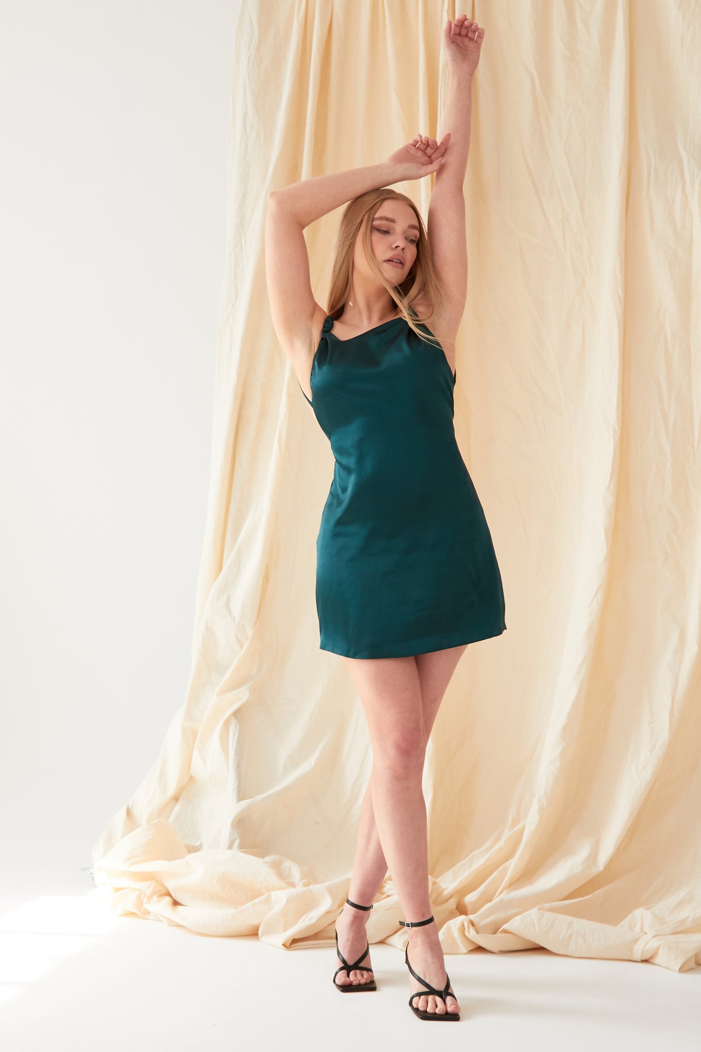Emerald Green Mini Dress-4