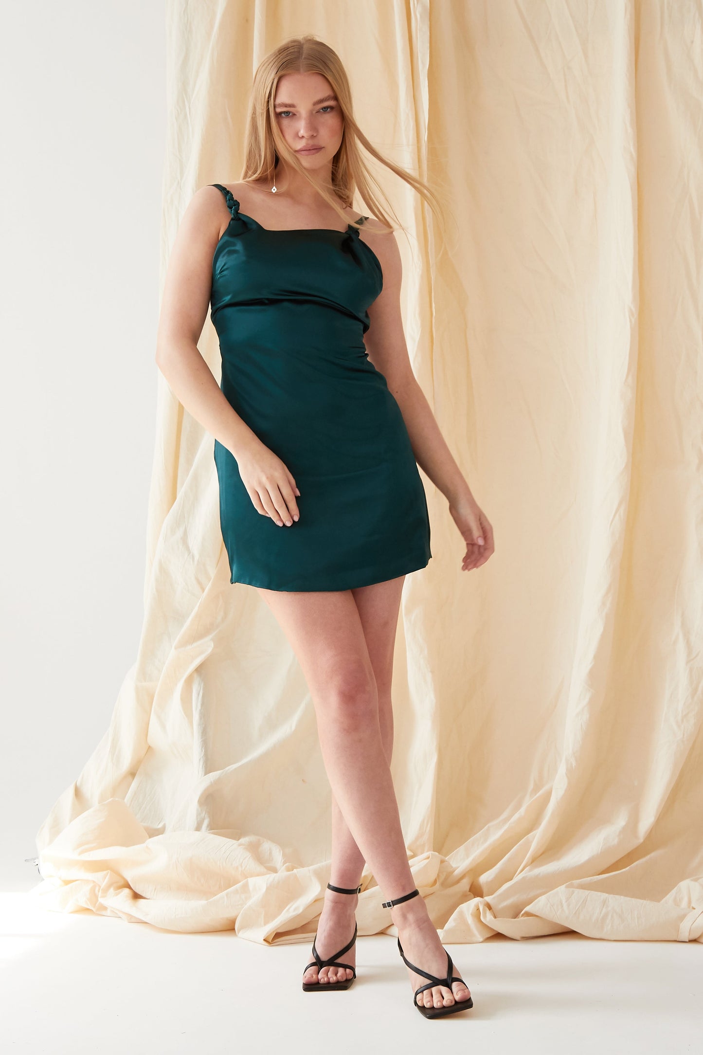 Emerald Green Mini Dress-1