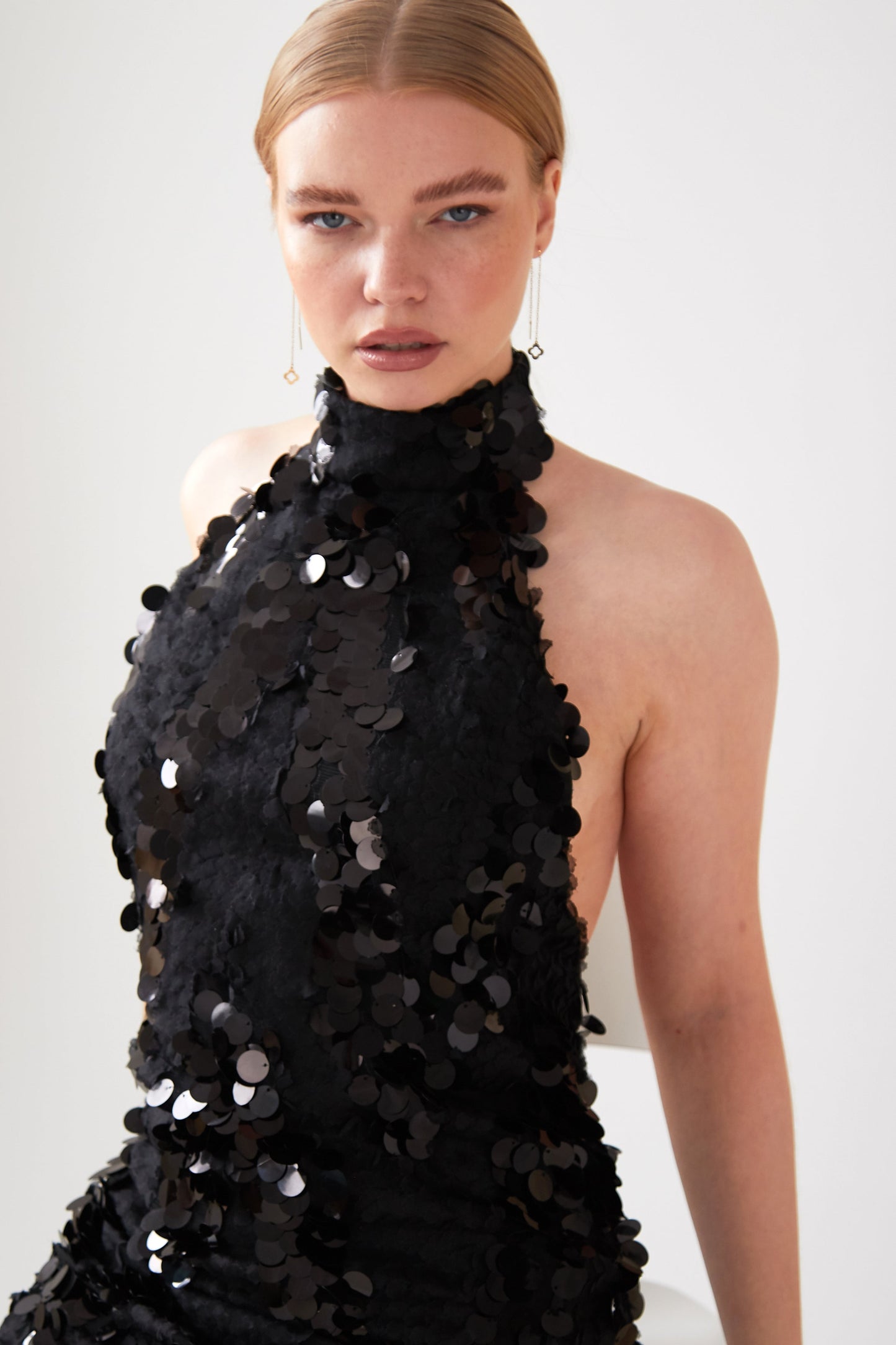 Sparkly Black Mini Dress-4