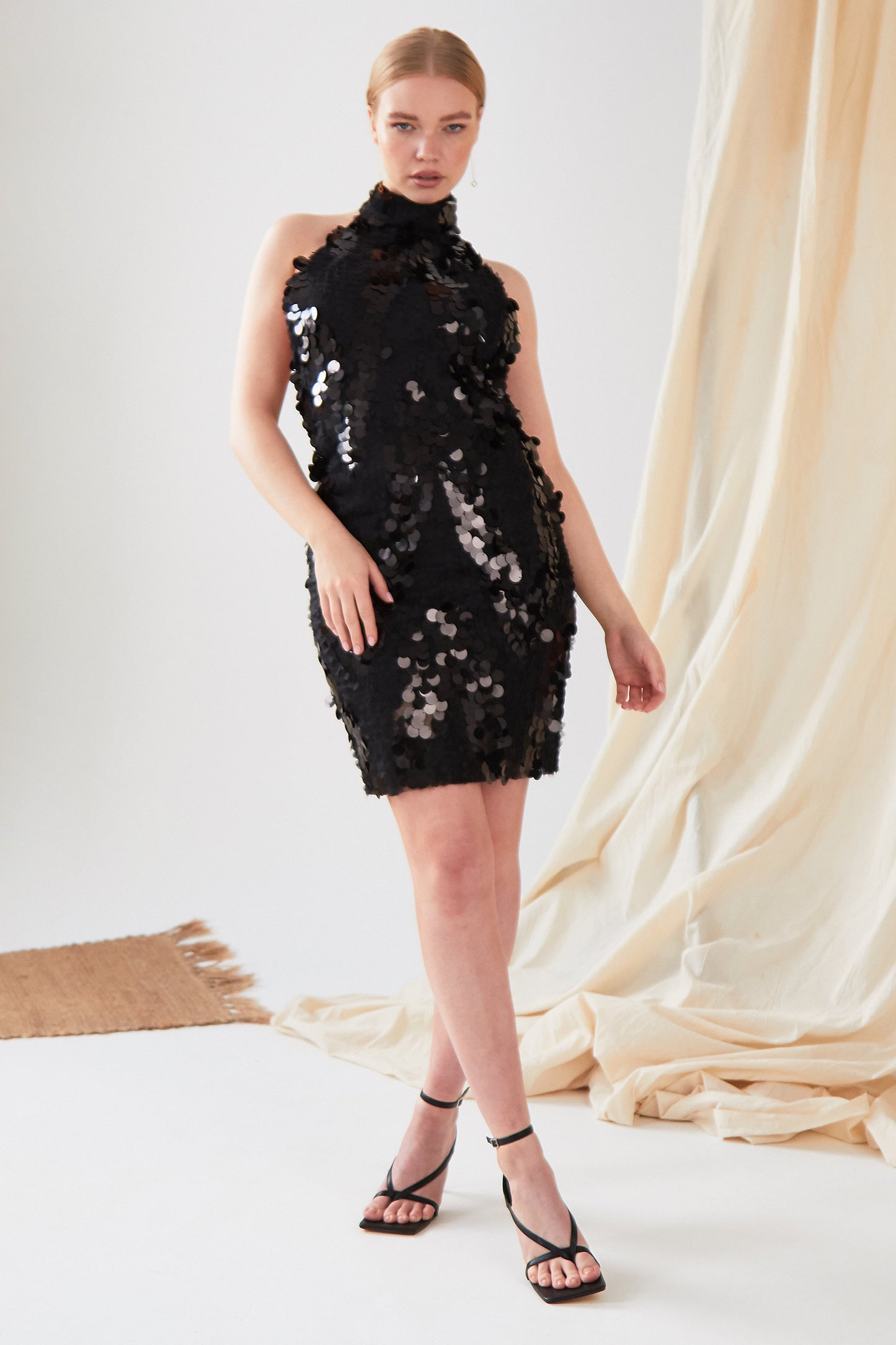Sparkly Black Mini Dress-1