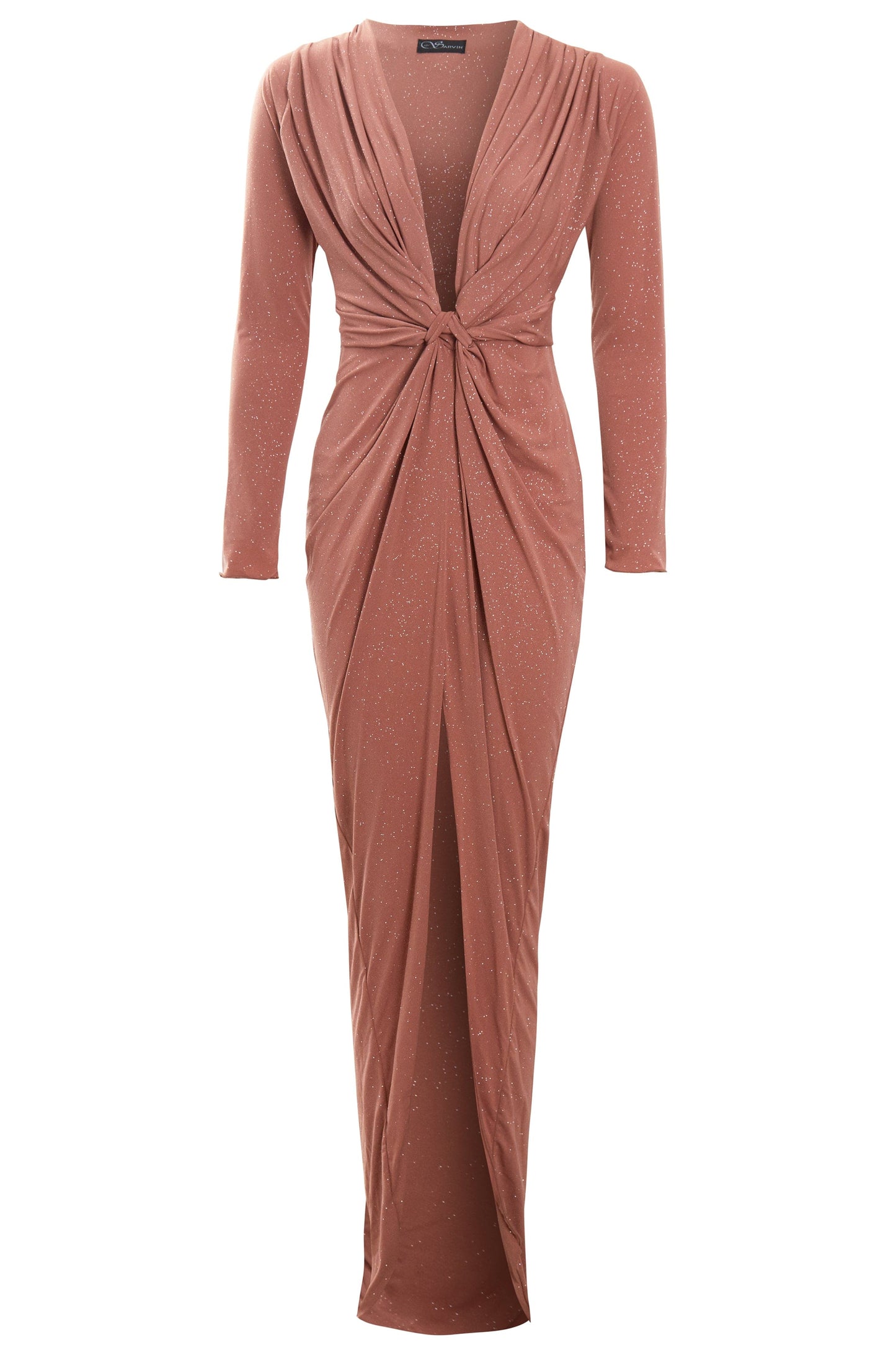 Rose Gold Twist Knot Front Dress-0