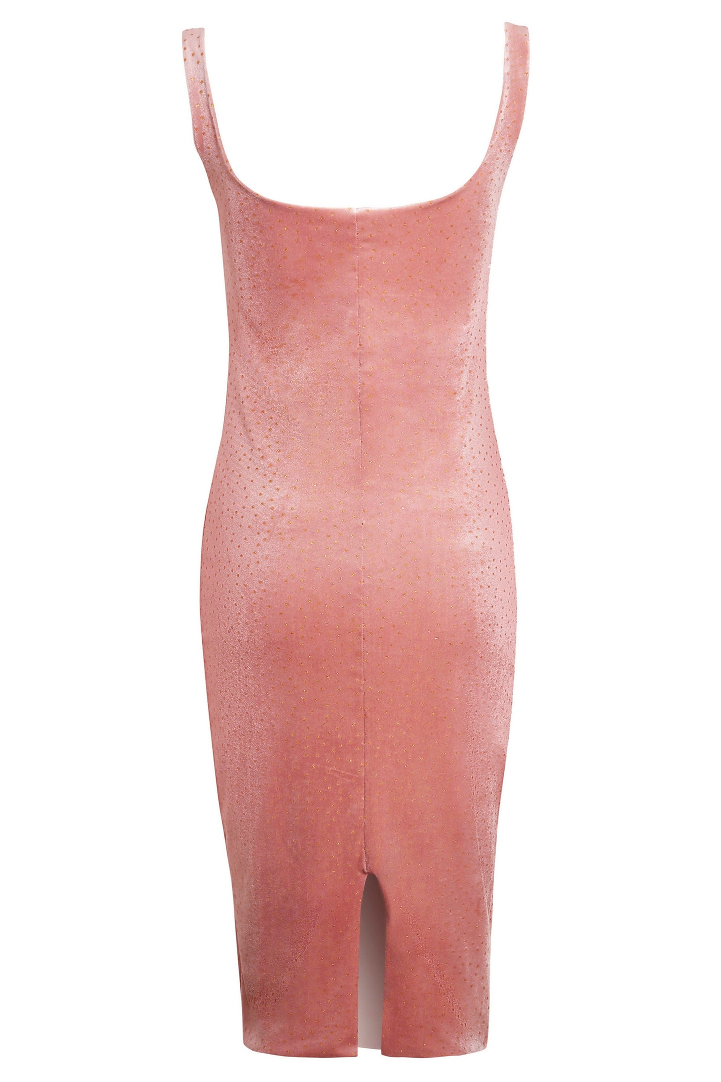 Pink Velvet Polka Dot Dress-2