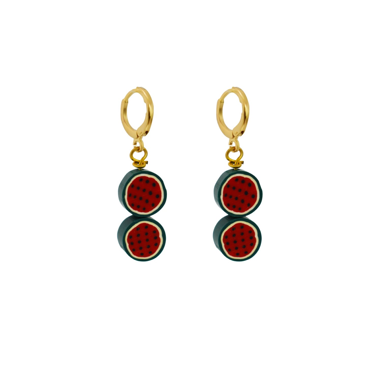Watermelon fruit huggie earrings | by Ifemi Jewels