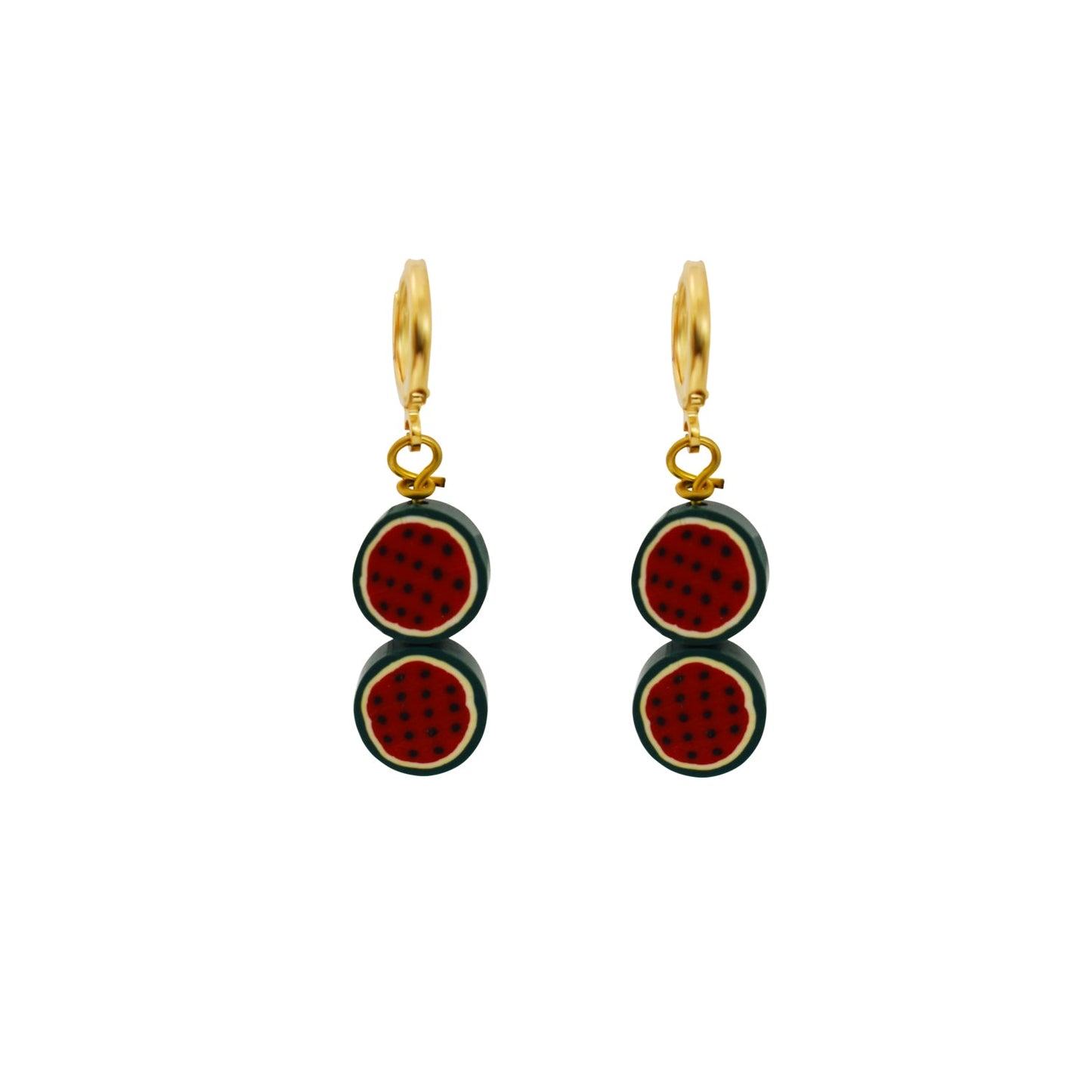 Watermelon fruit huggie earrings | by Ifemi Jewels