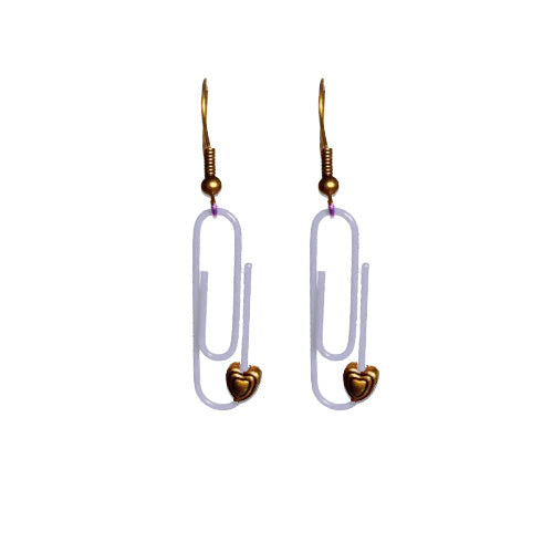 White Personalised Paperclip Earrings | by lovedbynlanla