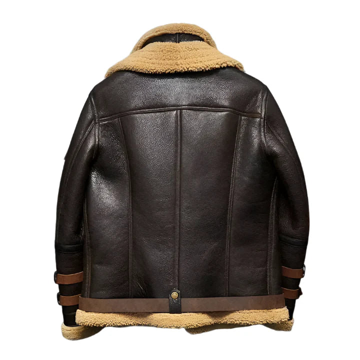 Men's B-3 Flying Aviator Shearling Leather Jacket