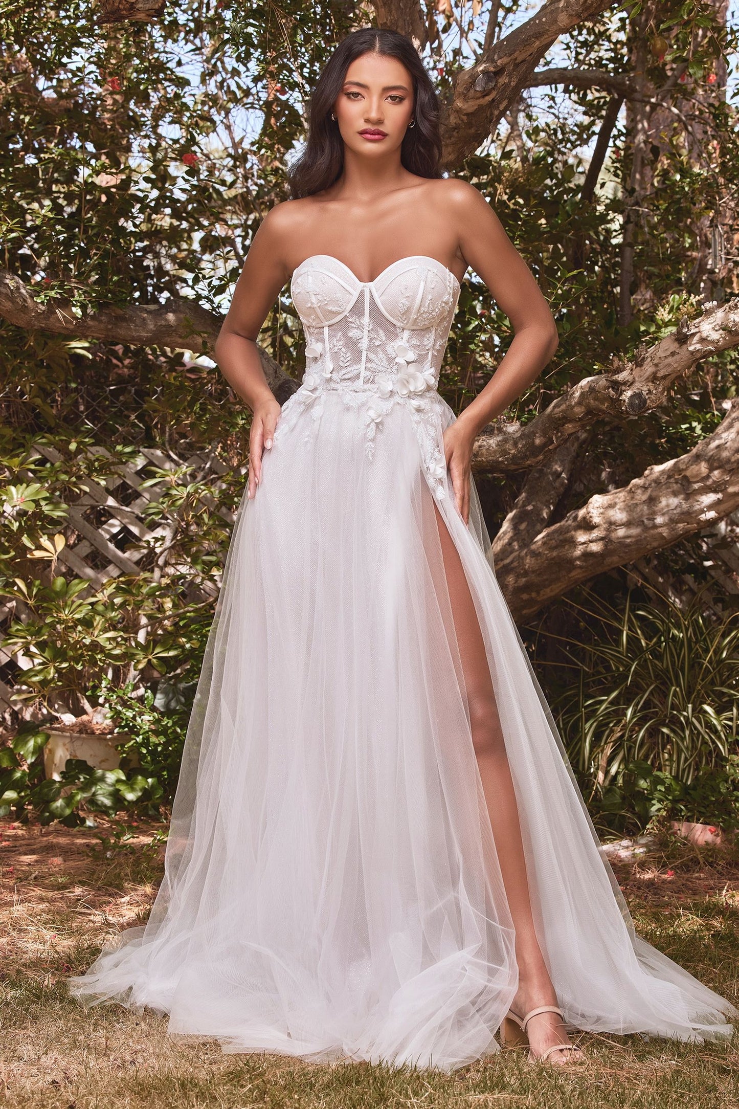 Cooper Allan Tux USA Strapless Floral Ball Gown