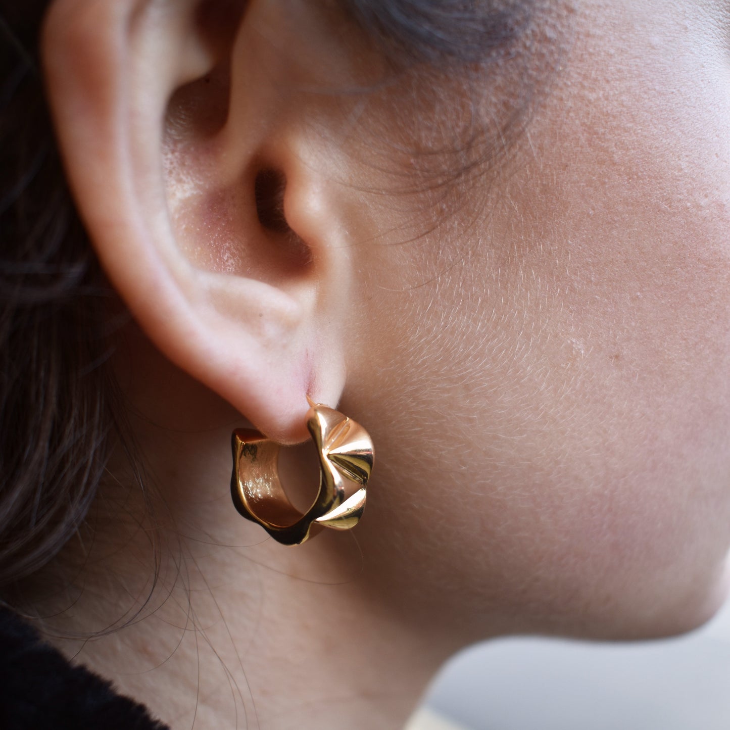 Gold Plated Huggie Earrings | by Ifemi Jewels