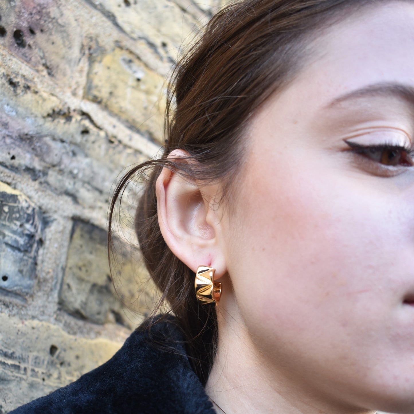 Gold Plated Huggie Earrings | by Ifemi Jewels