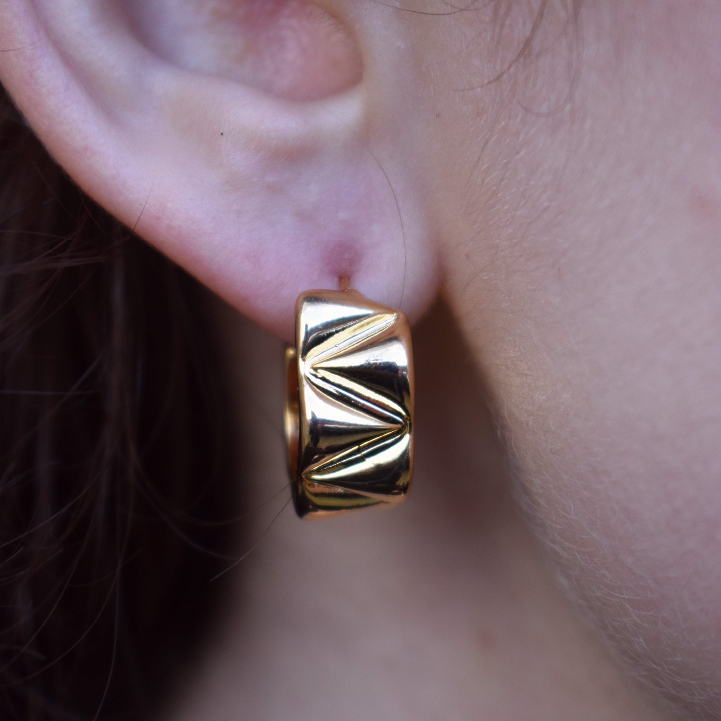 Gold Plated Huggie Earrings | by Ifemi Jewels