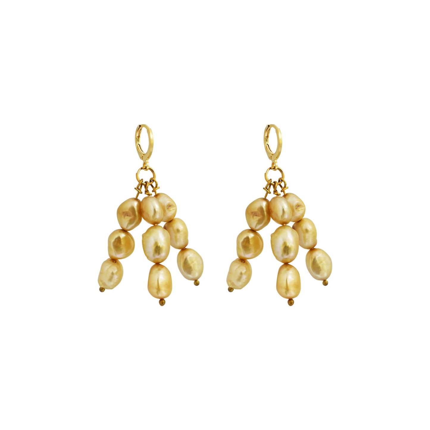 Gold freshwater pearl earrings | by Ifemi Jewels