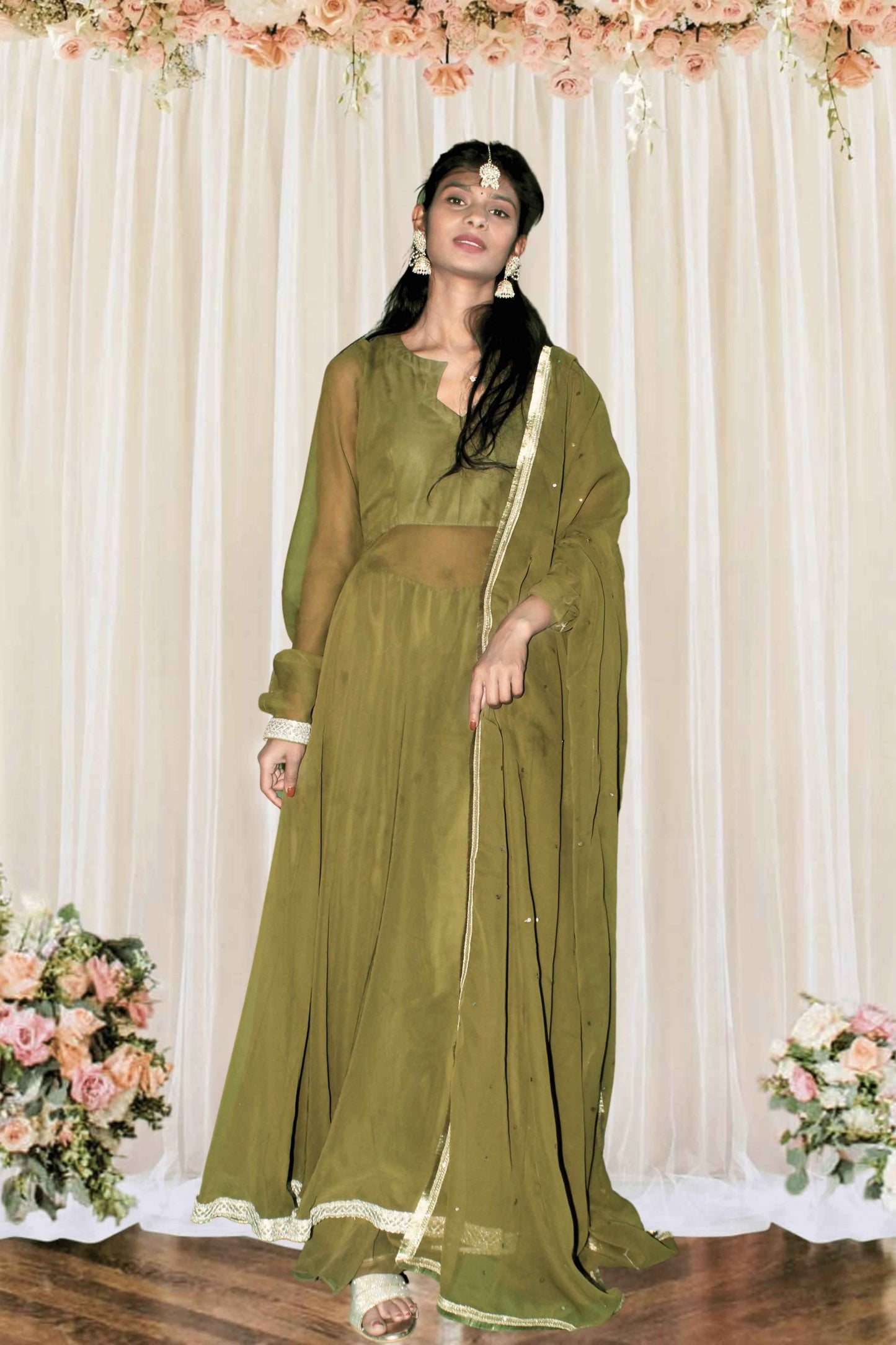 Heena Green Anarkali Suit Set-1