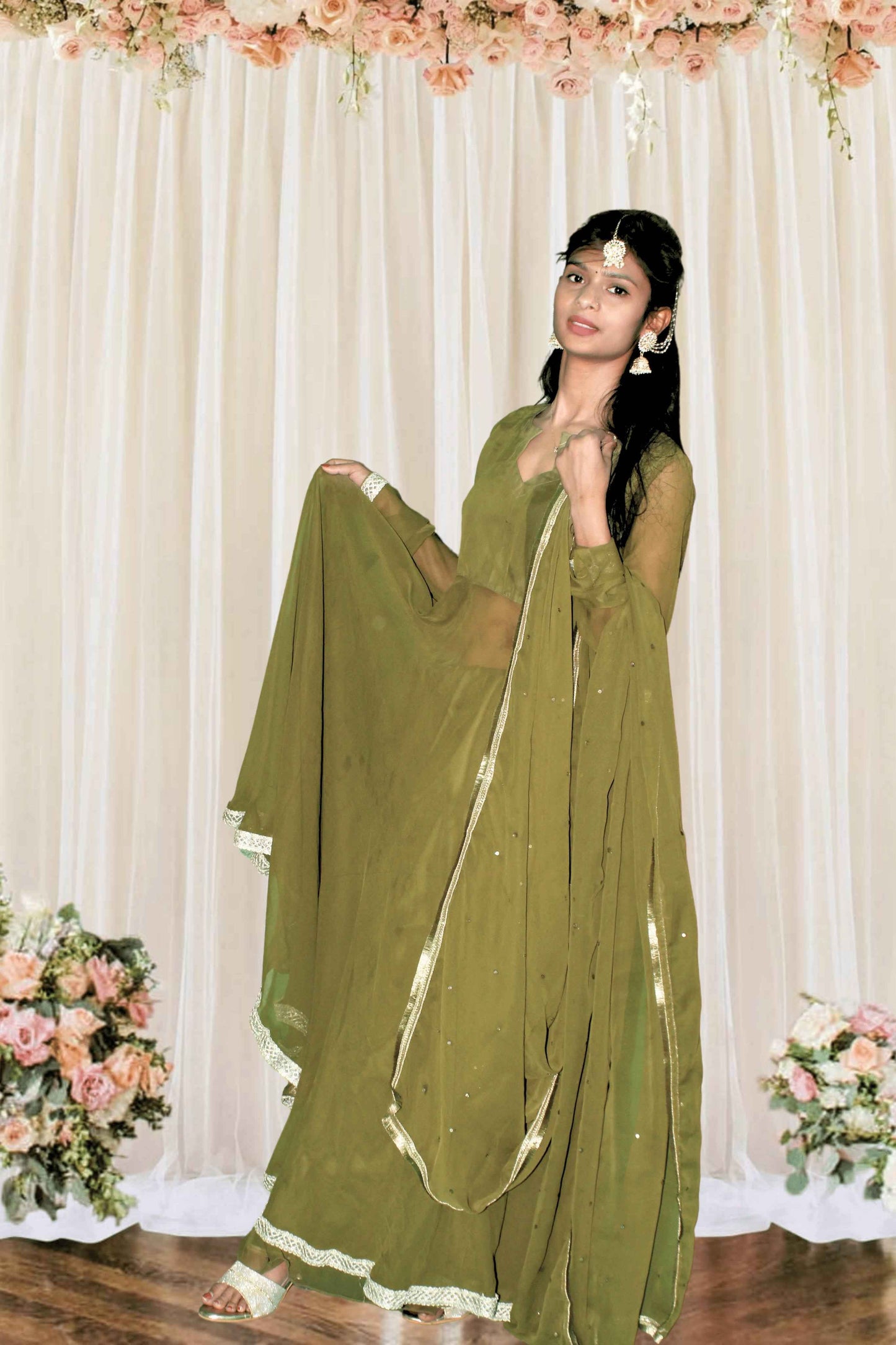 Heena Green Anarkali Suit Set-3