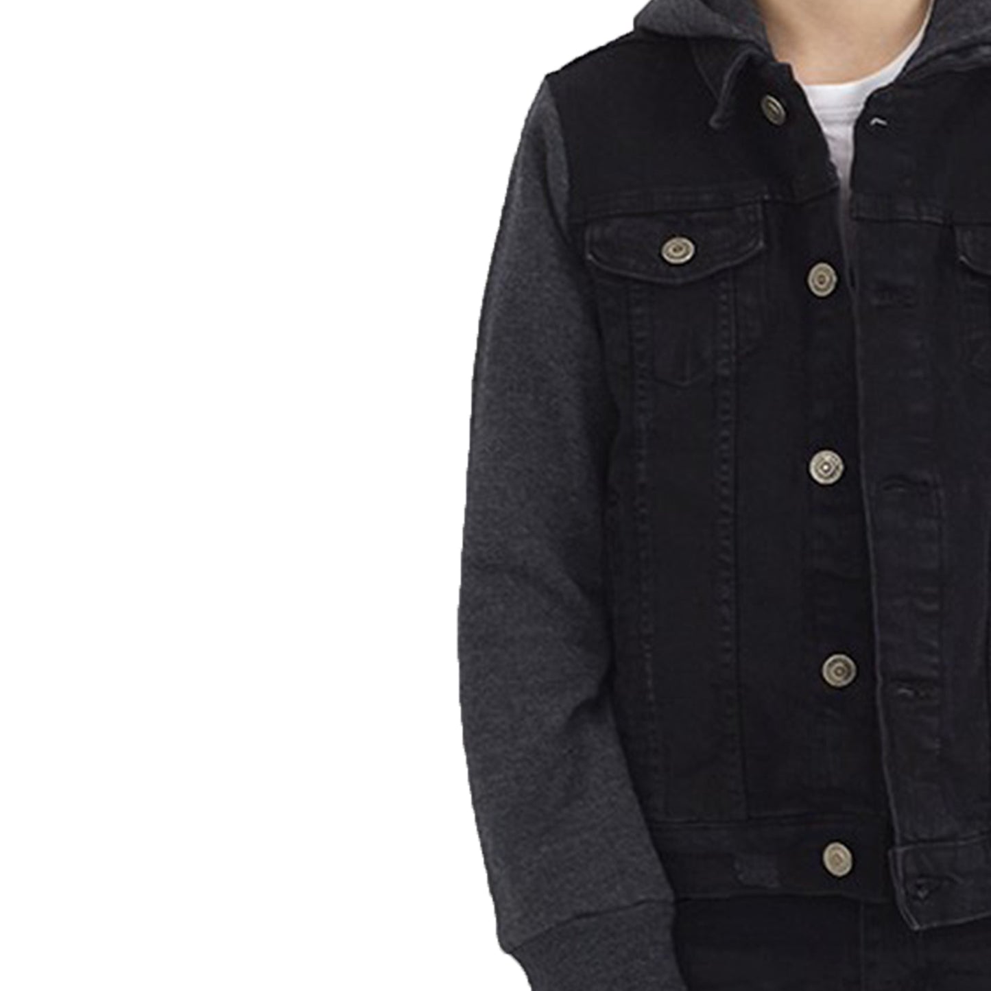 Cooper Allan Kids Boys Cotton Denim Contrast Hooded Jacket