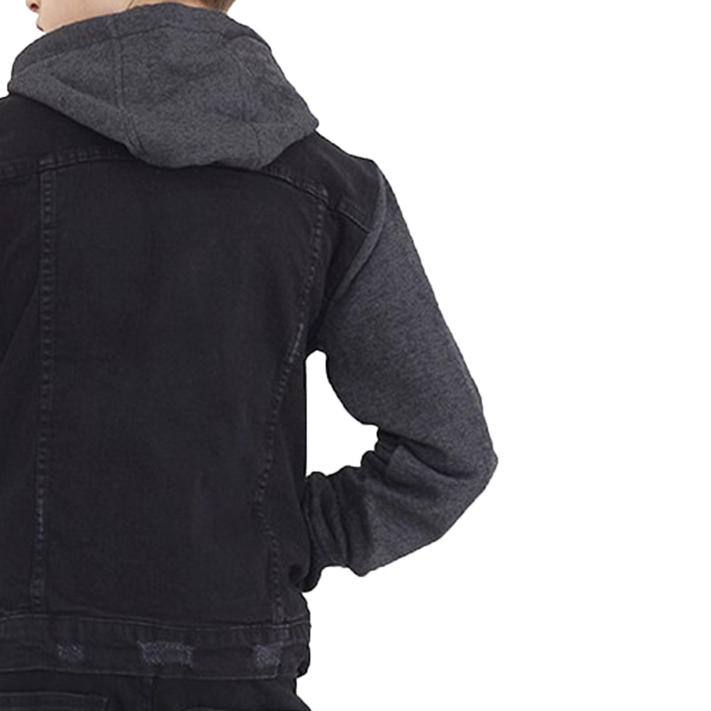 Cooper Allan Kids Boys Cotton Denim Contrast Hooded Jacket