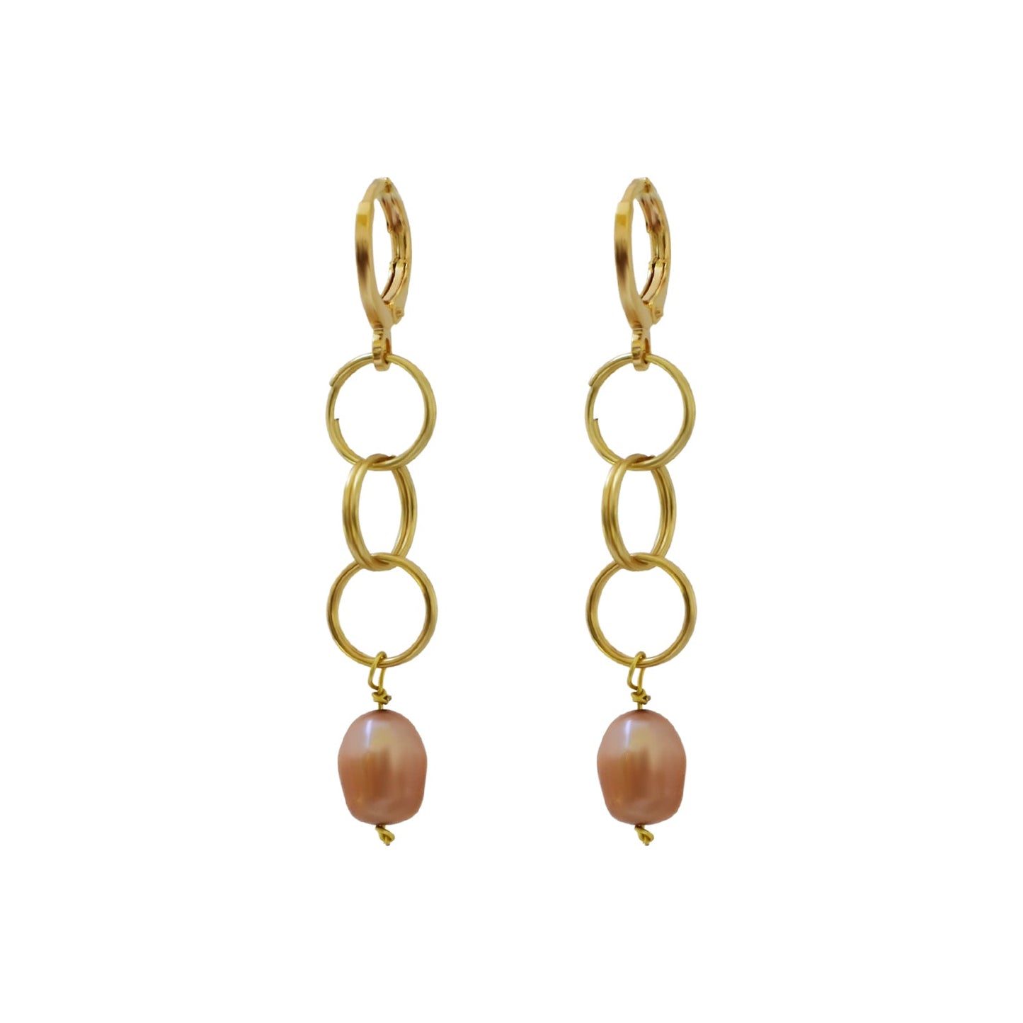 Pink freshwater pearl drop earrings | by Ifemi Jewels