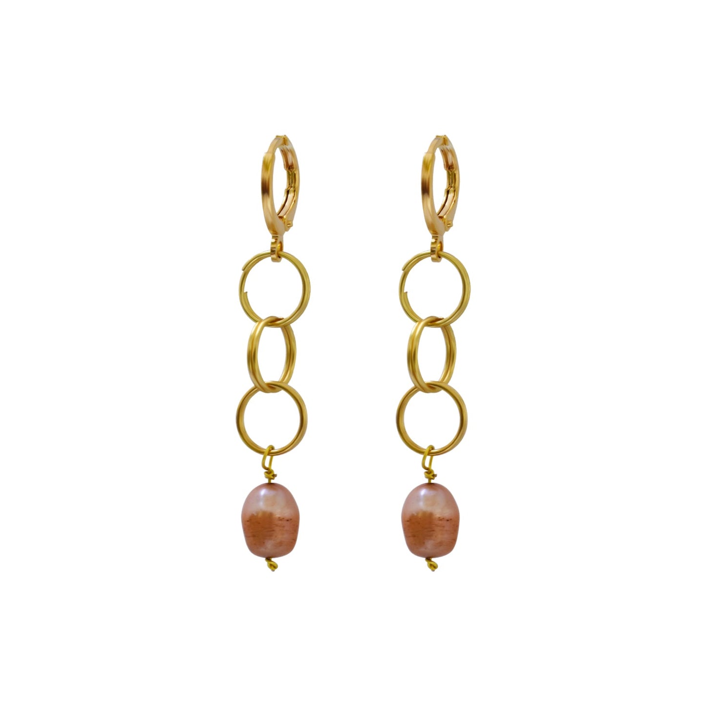 Pink freshwater pearl drop earrings | by Ifemi Jewels