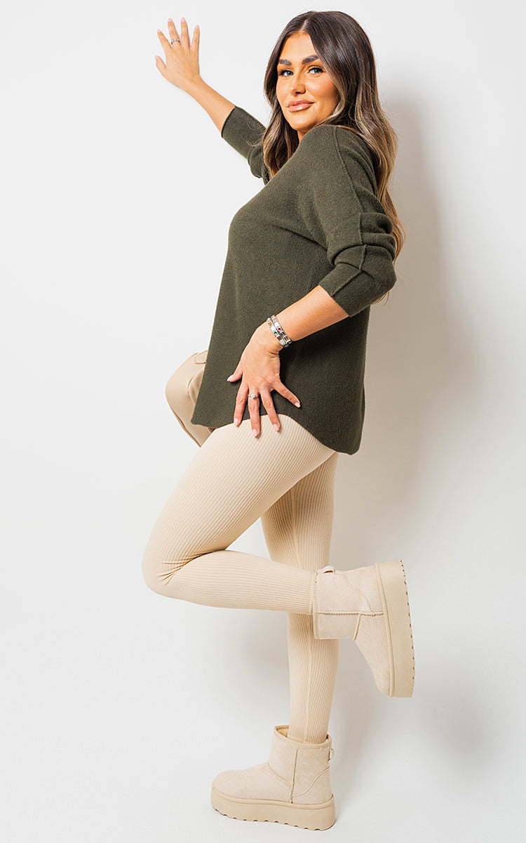 Moda Oversized Long Sleeve Knitted Jumper