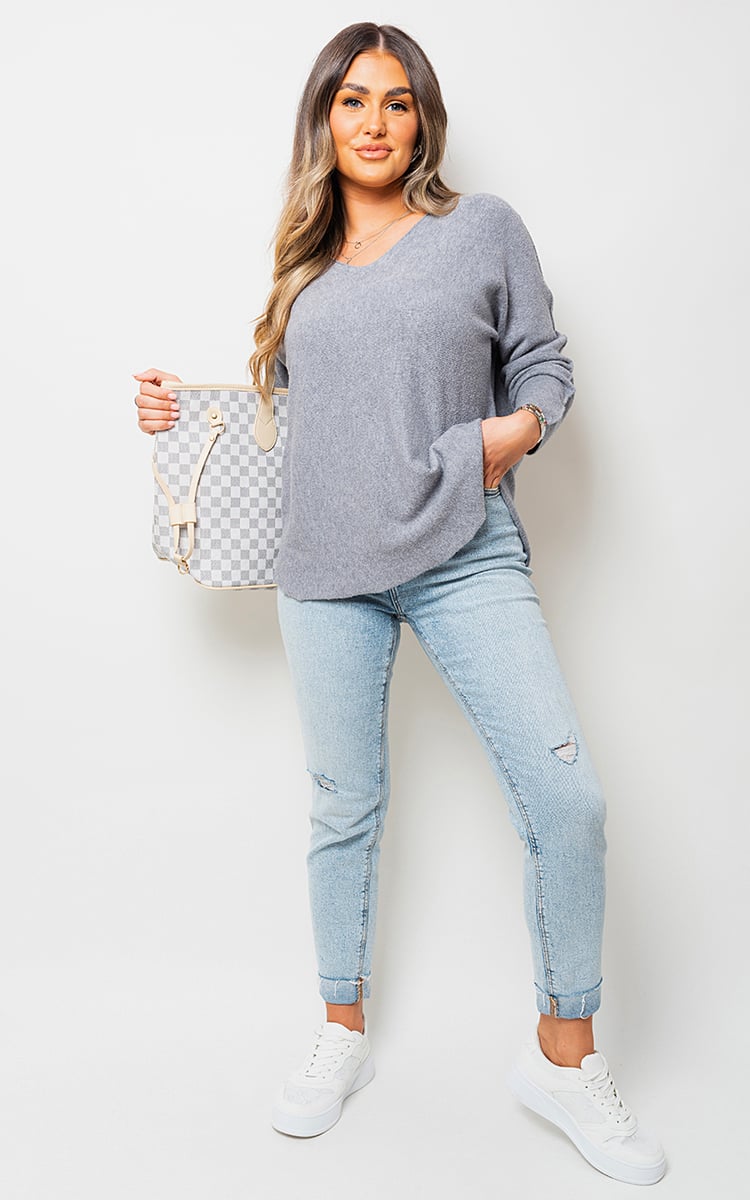 Moda Oversized Long Sleeve Knitted Jumper