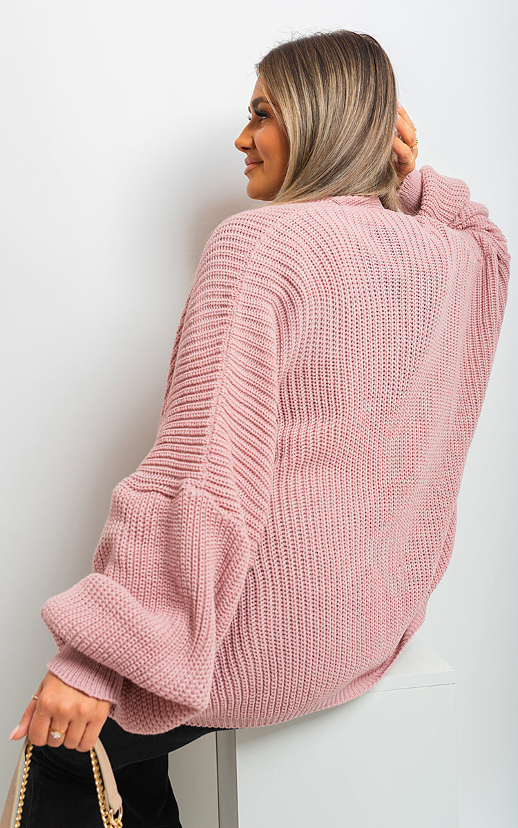 Moda Knitted Balloon Sleeve Cardigan