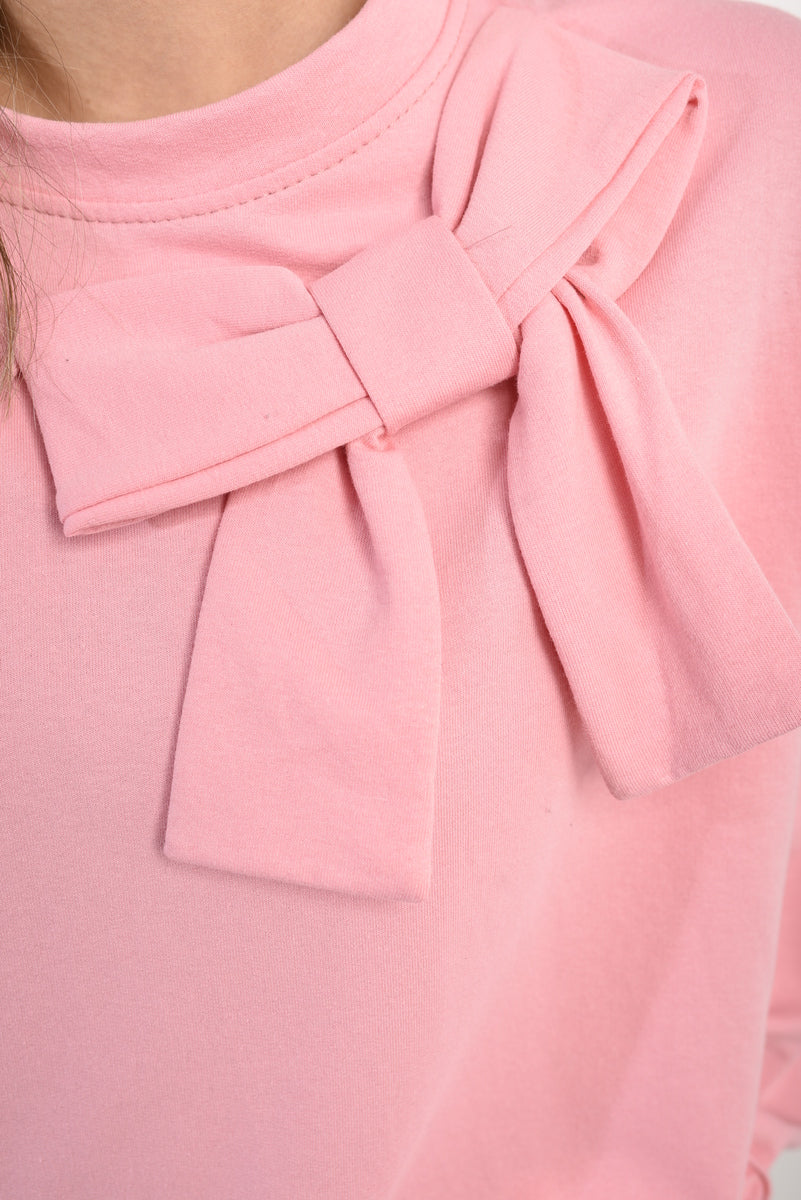 Moda Long Sleeve Bow Detail Jumper